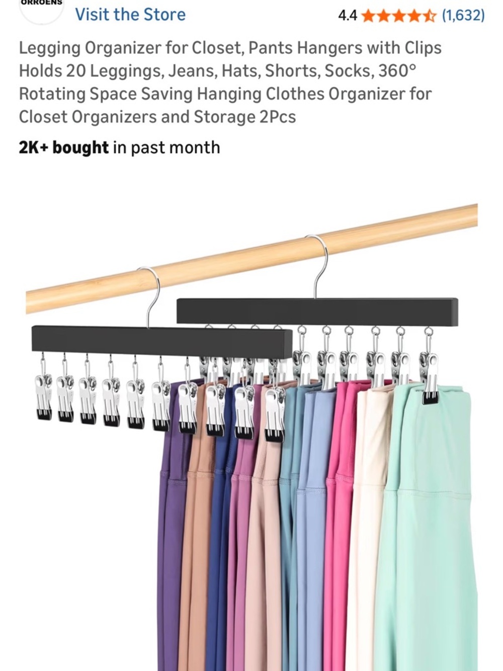 Leggings hanger / organizer